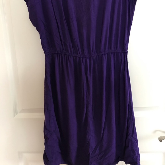 Royal purple wrap top sleeveless dress - Picture 2 of 2